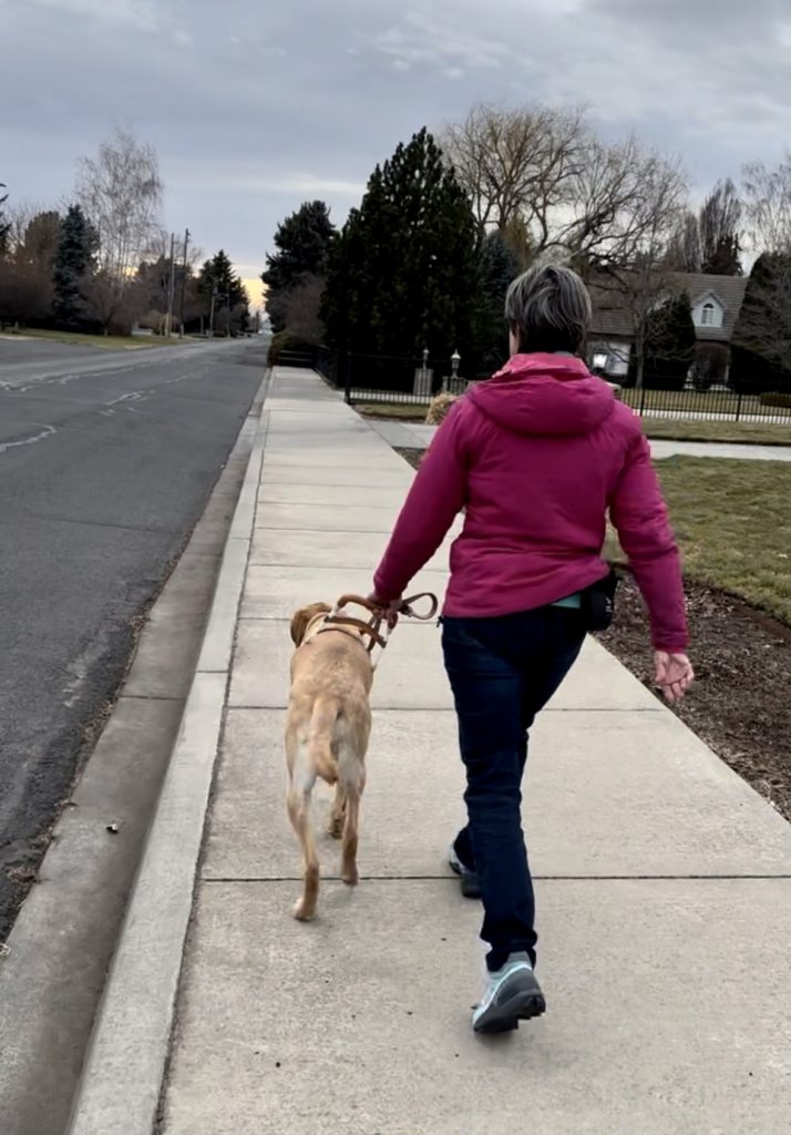 walking on sidewalk